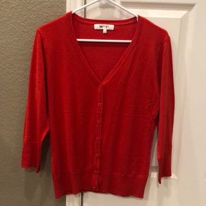 Red v-neck Cardigan